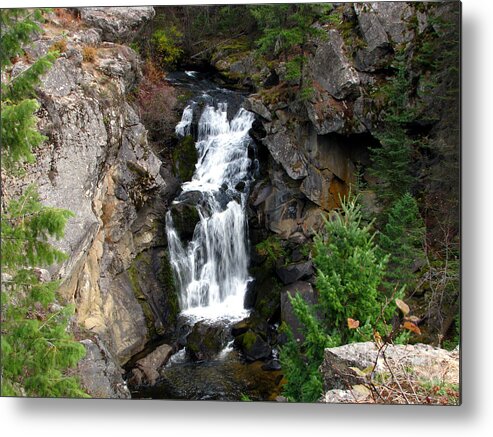 Art For The Wall...patzer Photography Metal Print featuring the photograph Crystal Falls by Greg Patzer