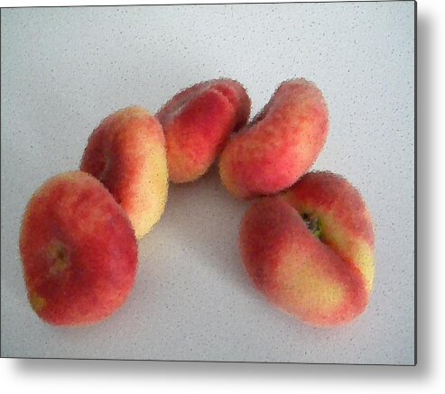 Peache Metal Print featuring the photograph Cubist view of Peento peaches by Manuela Constantin