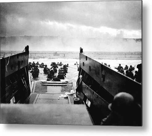Human Metal Print featuring the photograph D-day Landings by Robert F. Sargent, Us Coast Guard