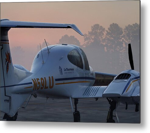 Fog Metal Print featuring the photograph DA42 in a Foggy Morning by Phil And Karen Rispin