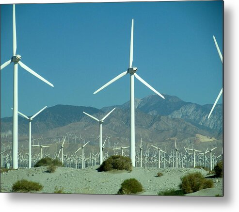 Windmill Metal Print featuring the photograph Dance Of The Wind Turbines by Randall Weidner