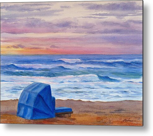 Seascape Print Metal Print featuring the painting Dawn at Delray Beach by Janet Zeh