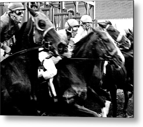 Horse Race Metal Print featuring the photograph Day at the Races #1 by Neil Pankler