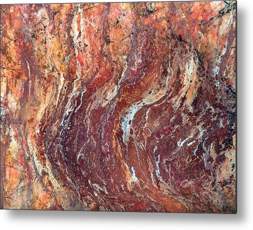 Resin Art Metal Print featuring the painting Desert Canyon by Jane Biven