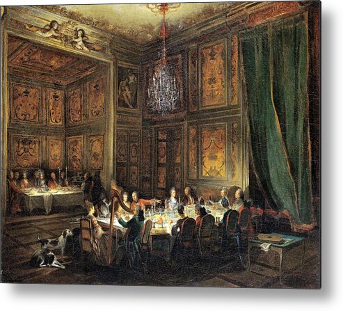 Fruit Metal Print featuring the photograph Dinner Of The Prince Of Conti 1717-76 In The Temple, 1766 Oil On Canvas by Michel Barthelemy Ollivier or Olivier