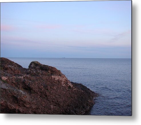 Ore Carrier Metal Print featuring the photograph Distant Freighter by Bonfire Photography