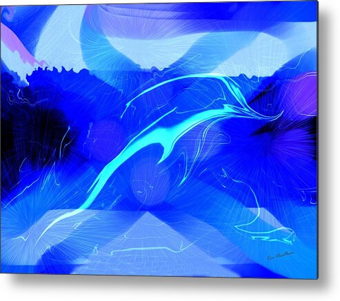 Dolphin Metal Print featuring the digital art Dolphin Abstract - 1 by Kae Cheatham