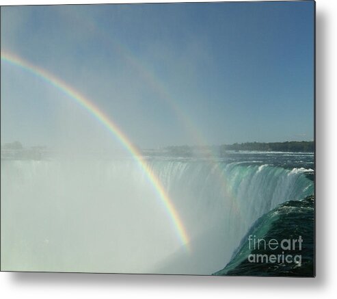 Landscape Metal Print featuring the photograph Double Rainbow by Brenda Brown