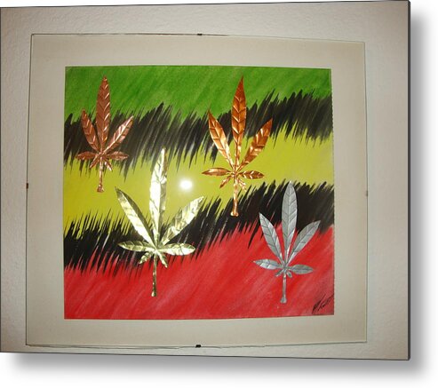 Water Color Metal Print featuring the mixed media Dream Leaves Three by Scott Faucett