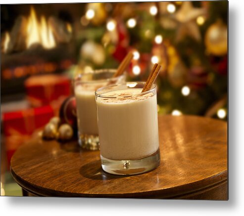 Milk Metal Print featuring the photograph Eggnog at Christmas Time by LauriPatterson