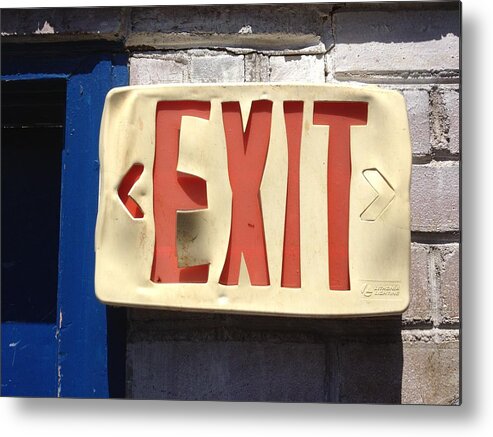 Exit Sign Metal Print featuring the photograph Enter Here by Scott Collin