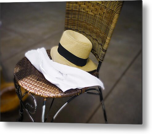 Straw Hat Metal Print featuring the photograph Entre Les Cours by Jessica Levant