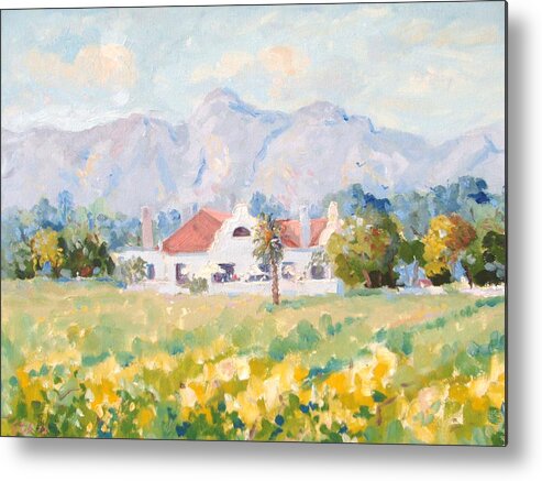 Landscape Metal Print featuring the painting Excelsior Manor Guesthouse by Elinor Fletcher