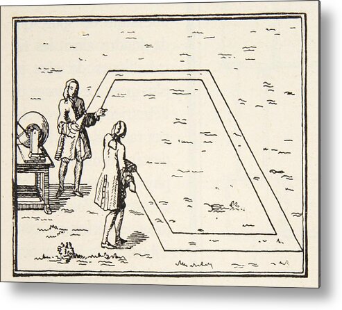 Scientists Metal Print featuring the drawing Experience De Le Monnier Sur Lat by French School