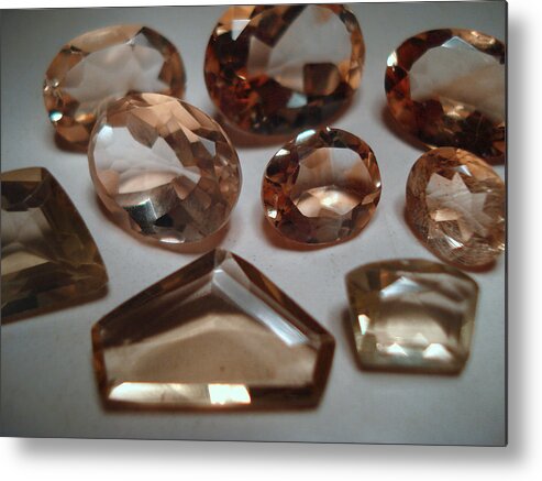 Faceted Gemstones Metal Print featuring the photograph Faceted Gemstones by Afive Collection