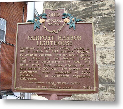 Lighthouses Metal Print featuring the photograph Fairport Harbor Lighthouse by Michael Krek