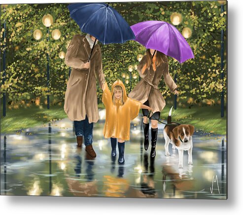 Family Metal Print featuring the painting Family by Veronica Minozzi