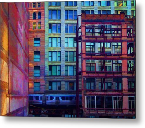 Chicago Metal Print featuring the pyrography Fantastical Chicago Loop by John Hansen