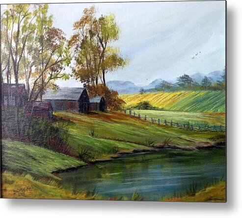Farm Metal Print featuring the painting Farm by Dorothy Maier