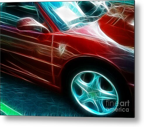 355 Ferrari Metal Print featuring the photograph Ferrari in red by Paul Ward