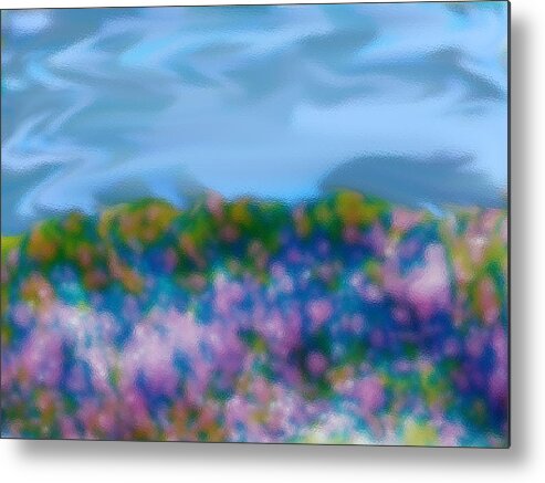 Abstract Metal Print featuring the mixed media Field Of Flowers by Tanya Jacobson-Smith