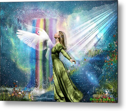 Holy Spirit Release Promise Metal Print featuring the digital art Filled with the Spirit by Dolores Develde
