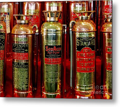 Fire Extinguisher Metal Print featuring the photograph Fire Extinguishers by Tim Townsend