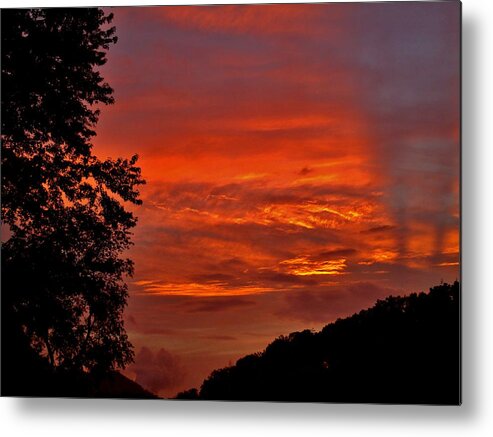  Metal Print featuring the photograph Fire In The Sky by Hominy Valley Photography