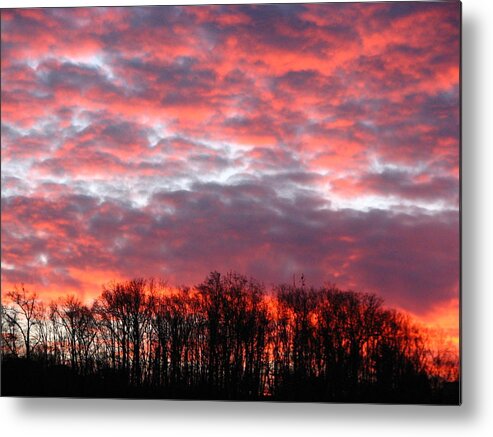 Sky Metal Print featuring the photograph Fire Sky Asheville by Cleaster Cotton