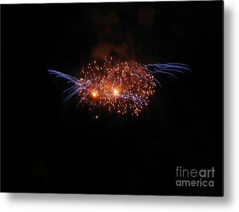 Fire Metal Print featuring the photograph Fireworks Cosmic by Vivian Martin