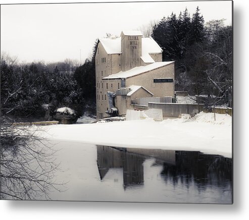 2014 Metal Print featuring the photograph First Light - Elora Mill by Alan Norsworthy