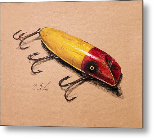 Lures Metal Print featuring the painting Fishing Lure by Aaron Spong