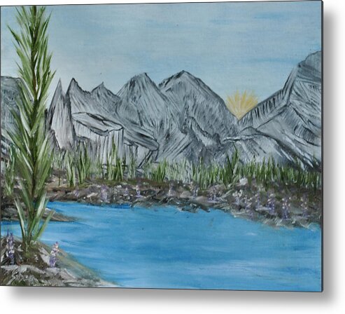  Metal Print featuring the painting Flathead Lake by Suzanne Surber