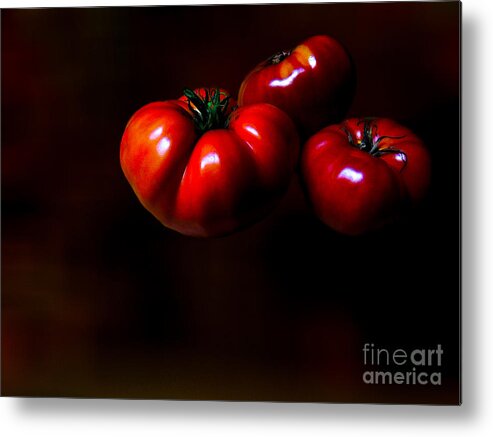 Tomatoes Metal Print featuring the photograph Floating Tomatoes by Mim White