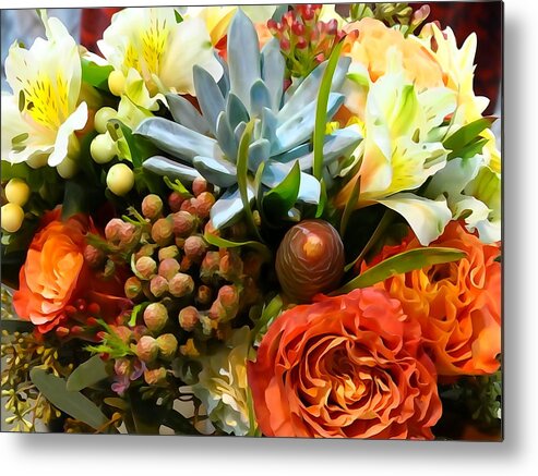 Floral Metal Print featuring the photograph Floral Arrangement 1 by David T Wilkinson