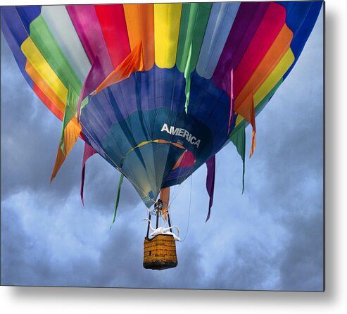 White Metal Print featuring the digital art Flyin the Coop II by Betsy Knapp