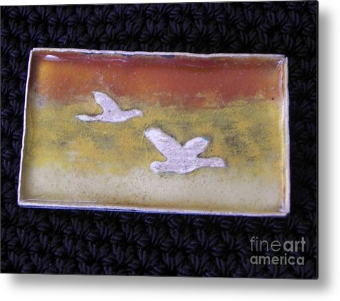 Geese Metal Print featuring the jewelry Flying Geese by Patricia Tierney