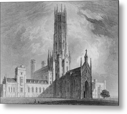 Tower Metal Print featuring the drawing Fonthill Abbey From The North-west by English School