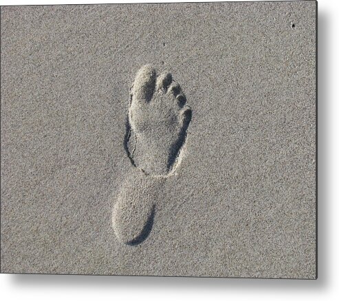 Landscape Metal Print featuring the photograph Footprint in the Sand by Ellen Meakin