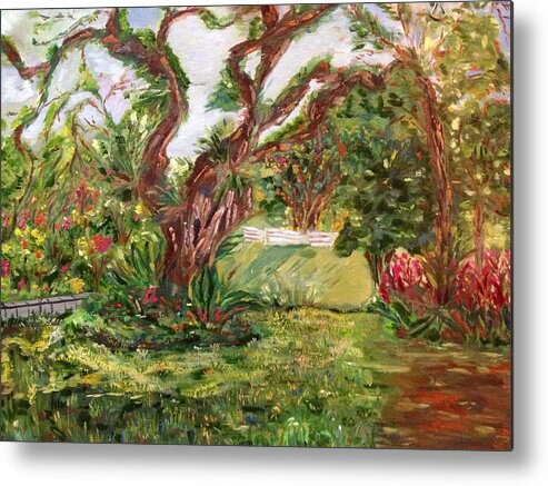 Fort Canning Singapore Metal Print featuring the painting Fort Canning Wonderland by Belinda Low