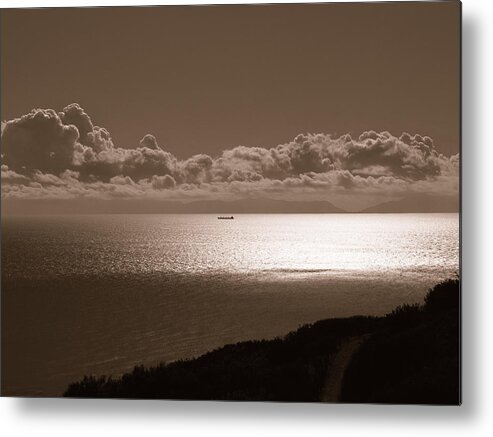 San Pedro Metal Print featuring the photograph Freighter and the Catalina Channel by Joe Schofield