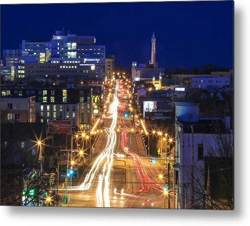 Milwaukee Downtown Metal Print featuring the photograph Friday Night Lights by Anna-Lee Cappaert