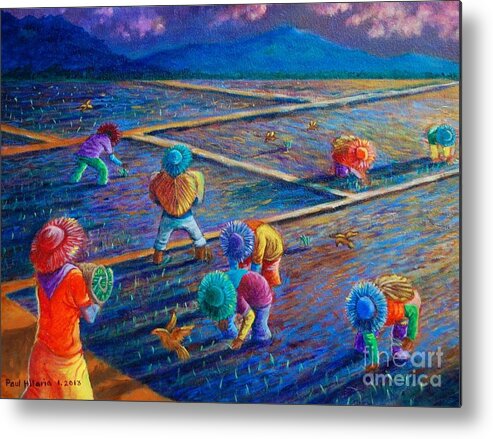 Rice Metal Print featuring the painting From Dawn by Paul Hilario