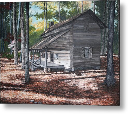 Georgia. Cabin Metal Print featuring the painting Georgia Cabin In The Woods by Beth Parrish