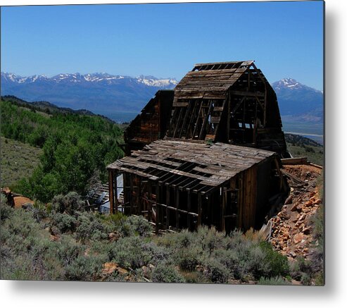 California Metal Print featuring the photograph Ghost Town with View of Eastern Sierras by Daniel Schubarth