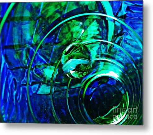 Abstract Metal Print featuring the photograph Glass Abstract 477 by Sarah Loft