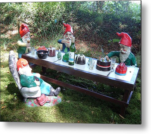Gnomes Metal Print featuring the photograph Gnome Cooking by Richard Brookes