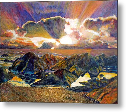 Seascape Metal Print featuring the painting God Speaking by Michael Durst