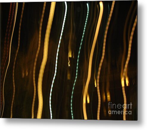 Gold Metal Print featuring the photograph Golden Ribbons by Vivian Martin