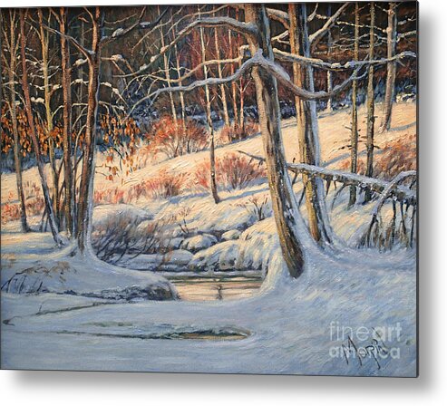 Canada Metal Print featuring the painting Golden thinning by Pierre Morin